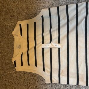 A new DayBeige and Black Striped Sleeveless Top